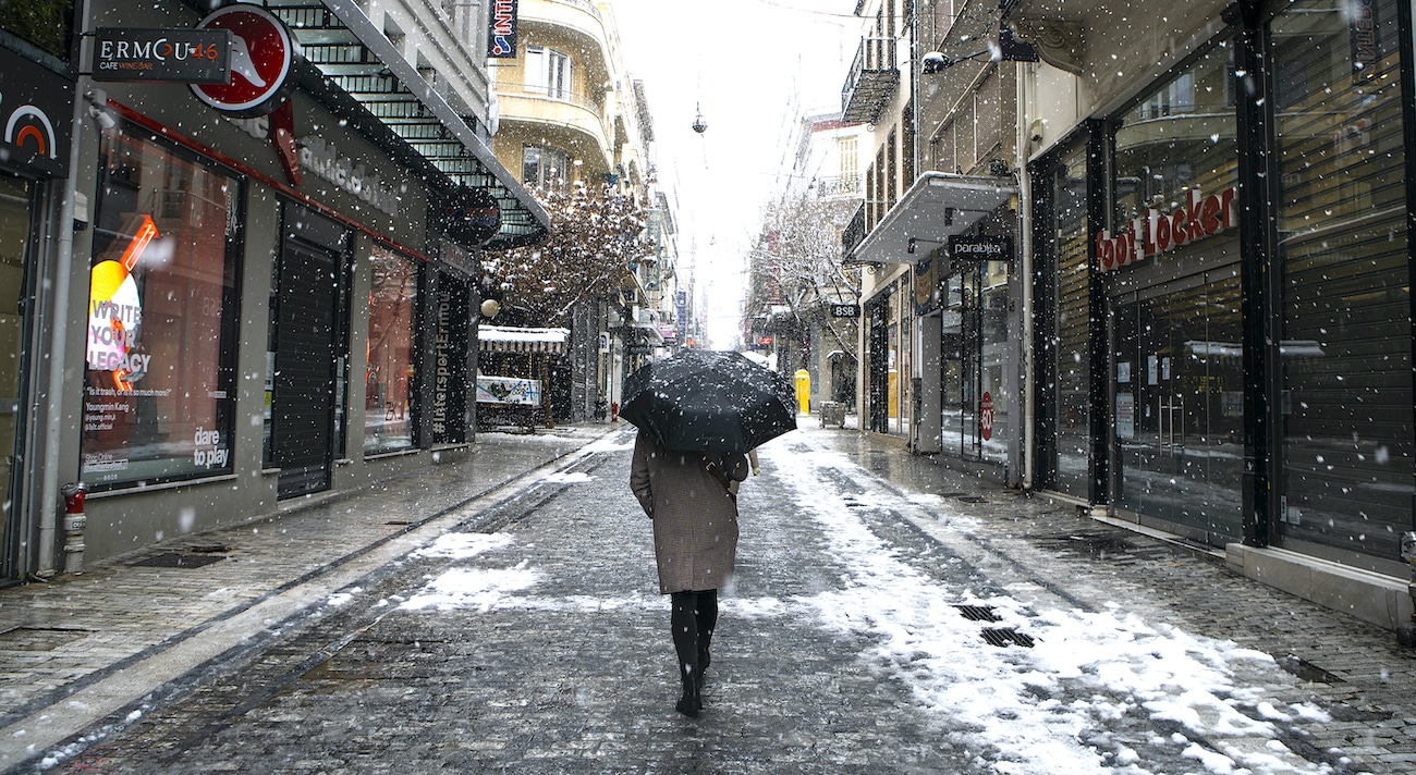 nieve en Atenas
